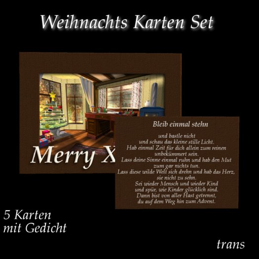 5 Weihnachtskarten  braun