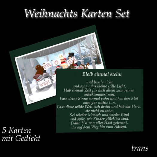 5 Weihnachtskarten  grün