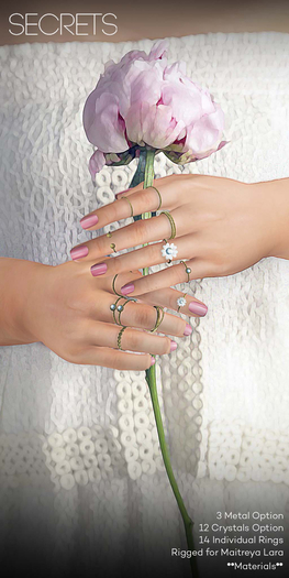 - Secrets - Flower Rings - Black - Boxed -
