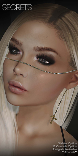 - Secrets - Diamonds Face Jewel - Silver - Boxed -