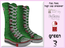 :: RUE:: Flat Foot High Top Sneaker - Green