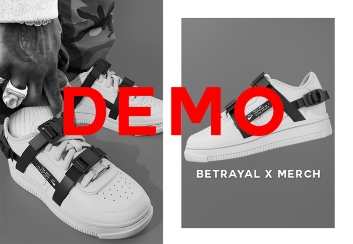 BETRAYAL x MERCH. Airsource-1 UNISEX DEMO Jake, Maitreya, Gianni, Hourglass, Freya, Legacy, Unrigged