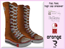 :: RUE:: Flat Foot High Top Sneaker - Orange