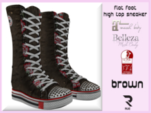 :: RUE :: Flat Foot High Top Sneaker - Brown