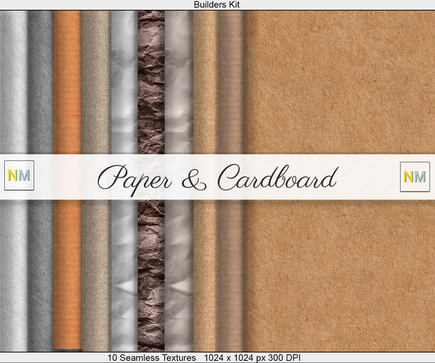 Paper And Cardboard Builders Kit 10 Seamless Textures NM