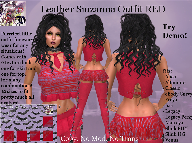 Leather Siuzanna Outfit RED (ADD ME)