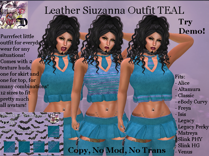 Leather Siuzanna Outfit TEAL (ADD ME)