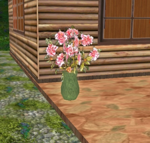 vase en verre+fleurs