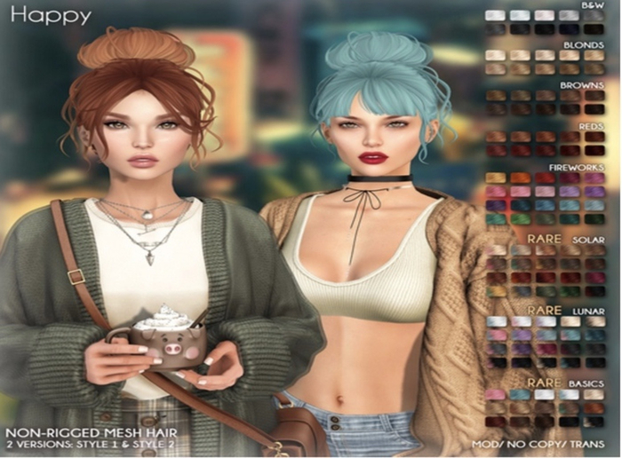 /Wasabi Pills/ Happy Mesh Hair - Style 1 - Browns