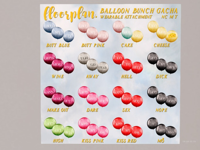 floorplan. balloon bunch gacha / dare