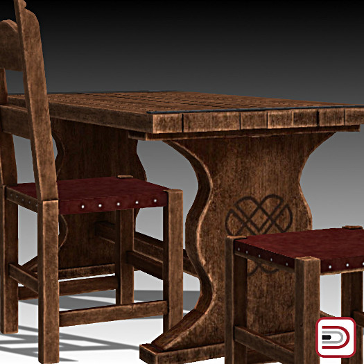[Danielito] Medieval Table & Chairs