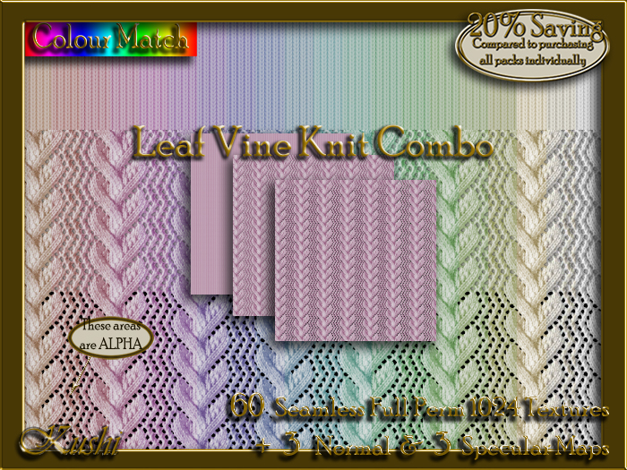 Leaf Vine Knit Combo Seamless Textures