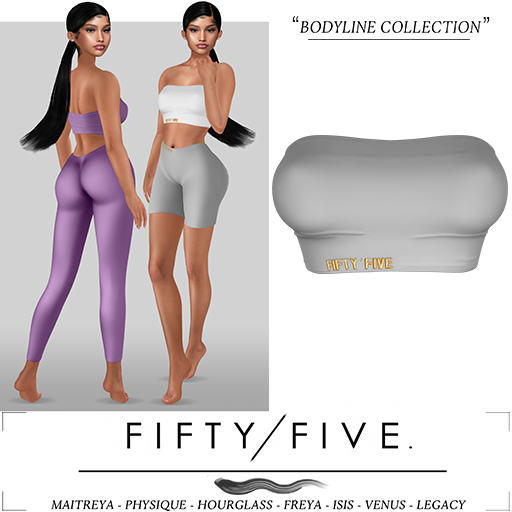 Fifty/Five. Bodyline Collection - Bandeau Top / Grey
