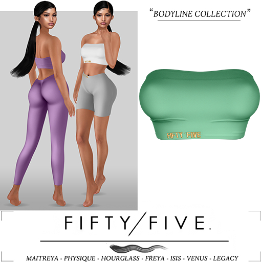 Fifty/Five. Bodyline Collection - Bandeau Top / Green