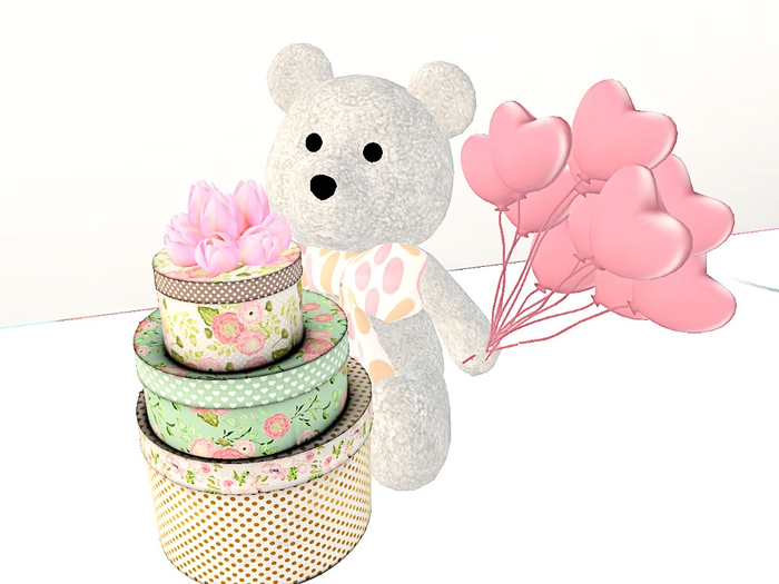 [AE] Gift Box Shop (boxed)- Stacked Shabby Chic GB w/ Teddy
