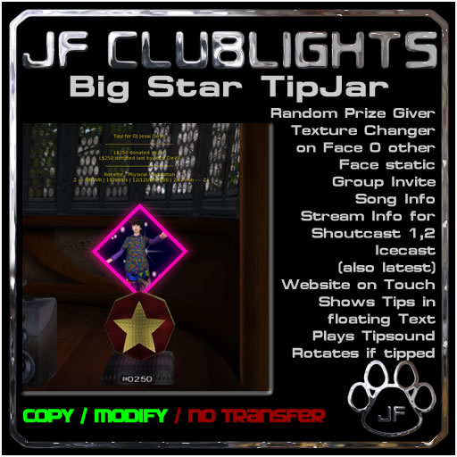 JF Clublights Big Star TipJar