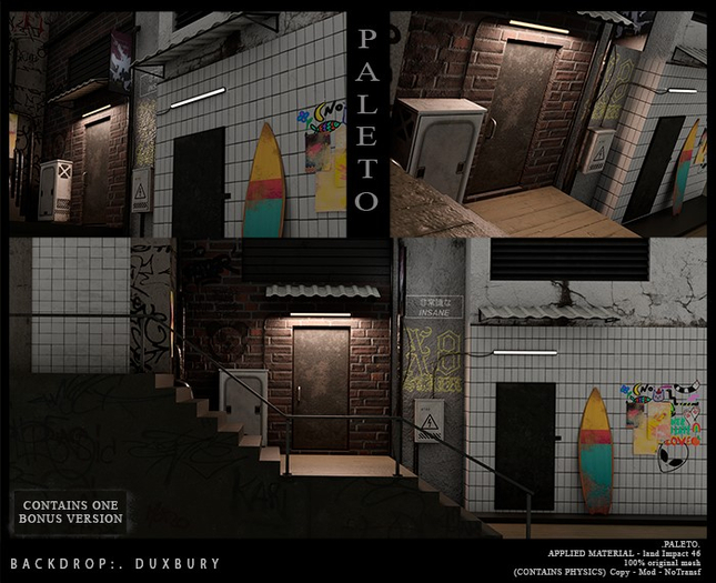 .PALETO. Backdrop:. Duxbury