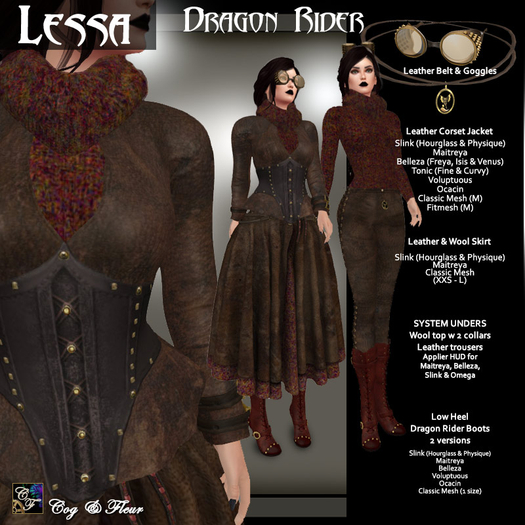 C&F Lessa Dragon Rider Outfit Bundle - Brown LTH