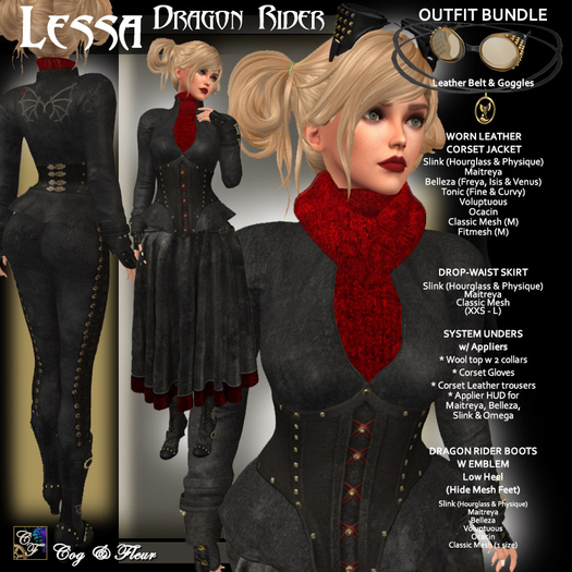 C&F Lessa Dragon Rider Outfit Bundle - Black LTH