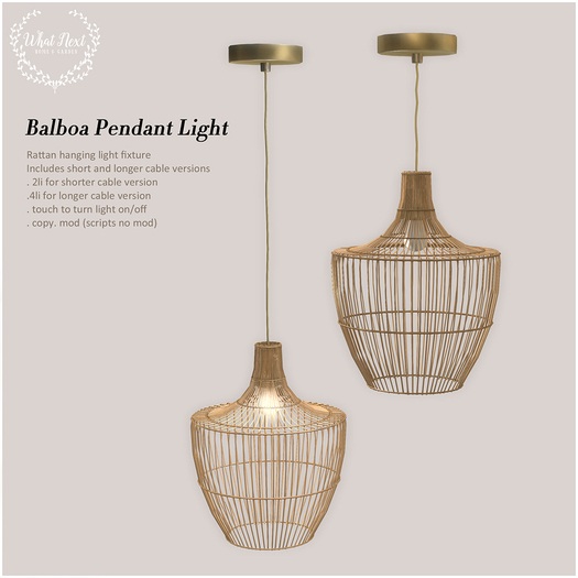 {wn} Balboa Pendant Light (boxed)
