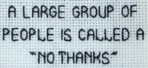 Large Group No Thanks Needlework Texture