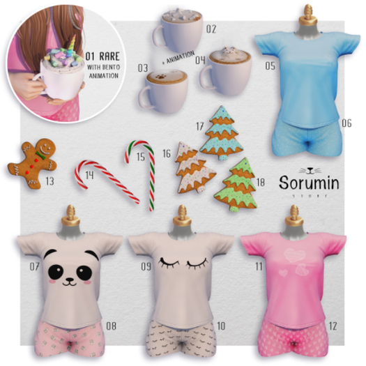 10 -Sorumin- Kawaii GACHA -Pajama Shorts Sleep- Maitreya