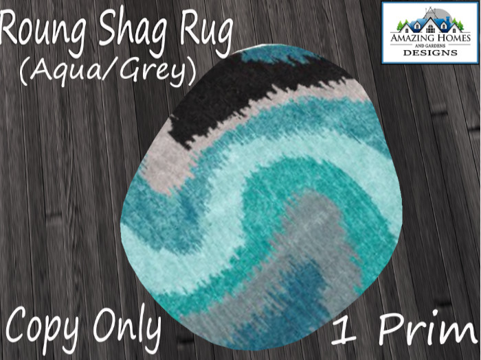 !AH! Round carpet blueblack