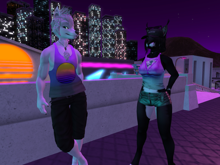 Synthwave Tank - Mens -Clear Sky