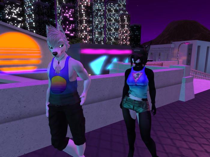 Synthwave Tank - Womens - Blueberry