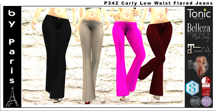 P342 Carly Low Waist Flared Jeans DEMO