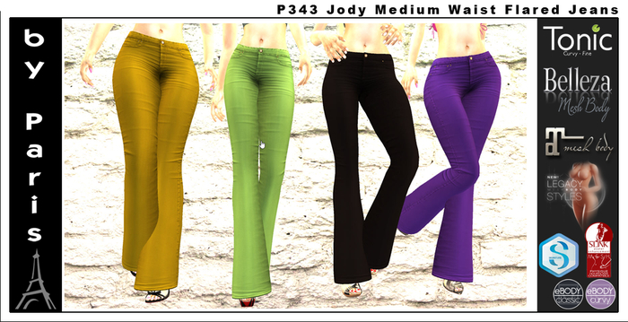 Jody Medium Waist Flared Jeans DEMO