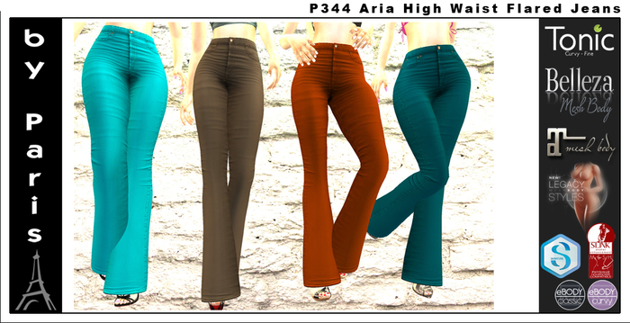 P346 Aria High Waist Flared Jeans