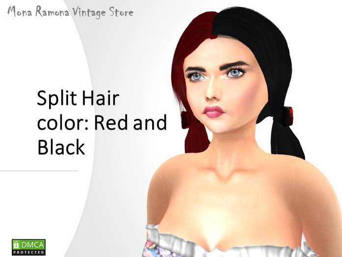 split hair red and black