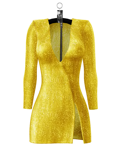 Krishna Slit Mini Dress — Canary