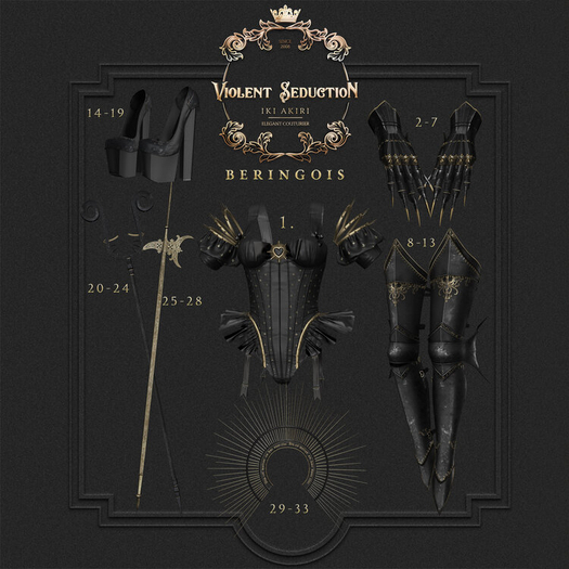 Violent Seduction - Beringois Shoes (RedxGold)