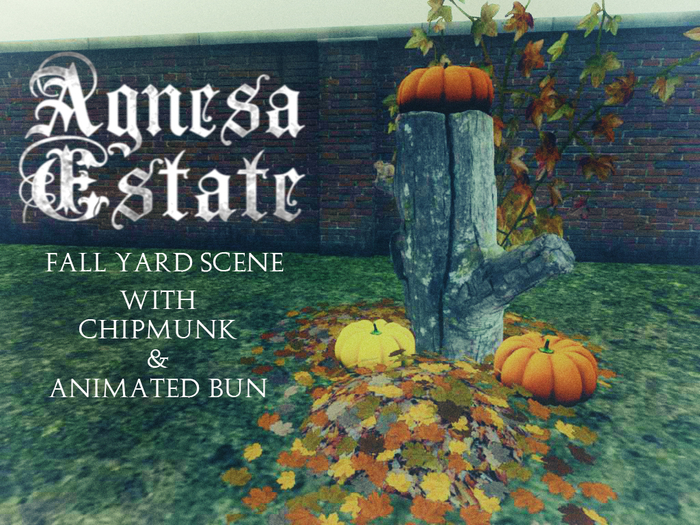 Agnesa Estate Fall Yard Scene w Animated Bun