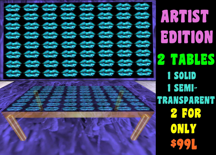 2 COFFEE TABLES MY DRIPPING DESIRES-SOLID-TRANSPARENTX64
