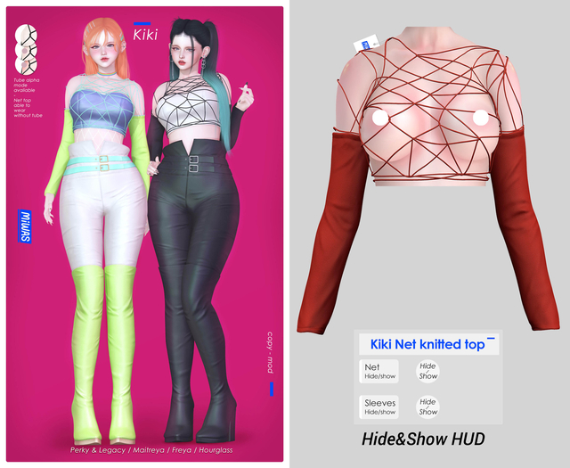 MIWAS / Kiki Net knitted top #Red