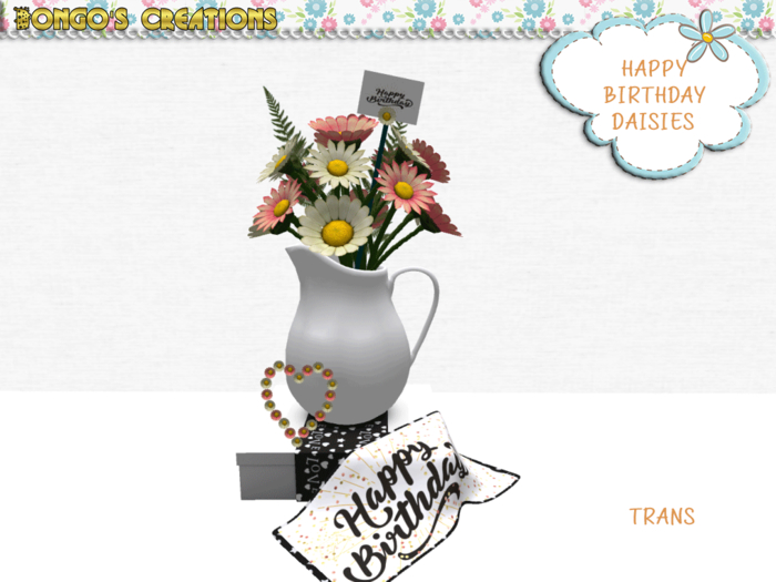 BMC964 - HAPPY BIRTHDAY - DAISIES. BEAUTIFUL GIFT FOR SOMEONE'S BIRTHDAY.