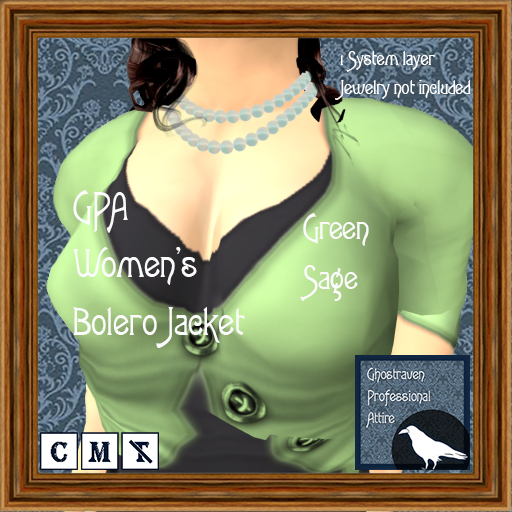GPA Women's Bolero Jacket - Green Sage (ADD to unpack)