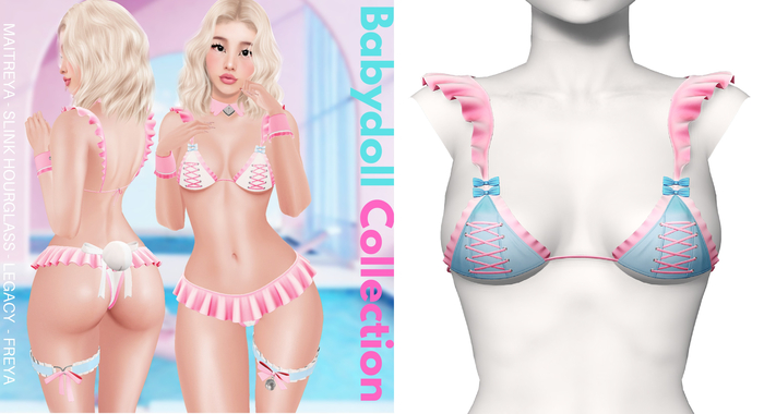 Rebelpill - Babydoll Collection Bra Splashy Blue