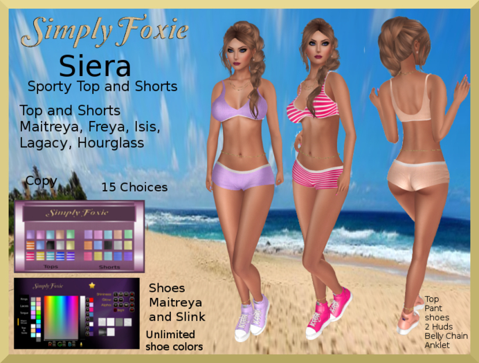 Siera Sporty Top and Short Set With Hud (Boxed) (wear & Click