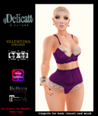 #GIFT#Delicatt Couture -Valentina lingerie- Purple