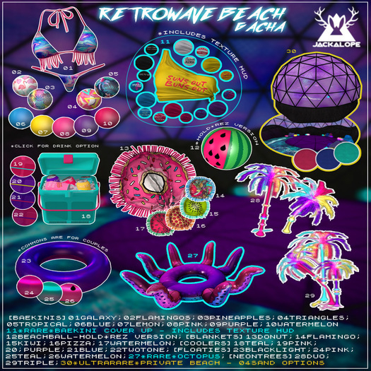 JCKLP / Retrowave Beach Gacha / #06 - Baekini SolidBlue