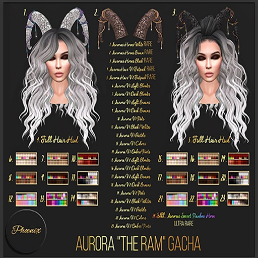 :::Phoenix::: 10. Aurora Hair V1 - Reds (boxed)