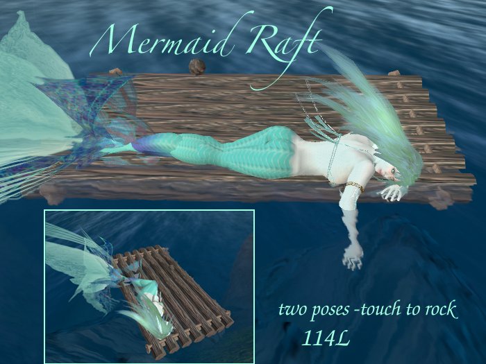 Wooden Raft -2 Mermaid Poses