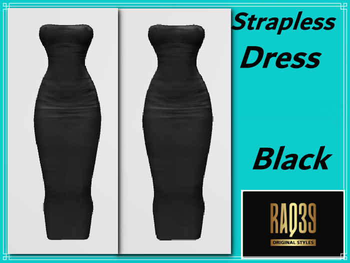 [R39] Strapless Dress Black