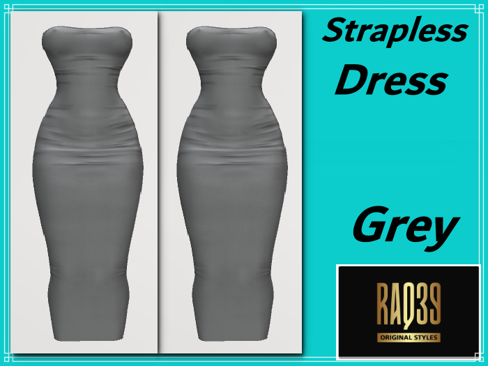 [R39] Strapless Dress Grey '