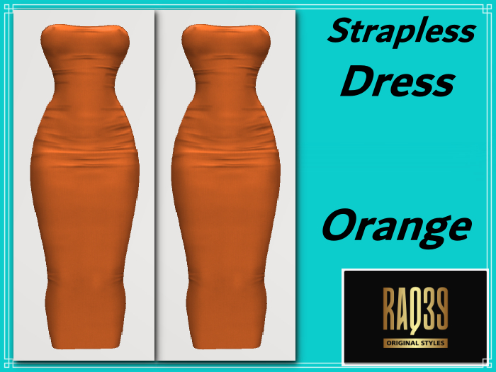 [R39] Strapless Dress Orange