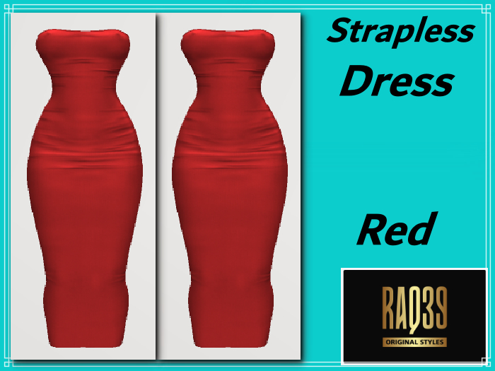 [R39] Strapless Dress Red
